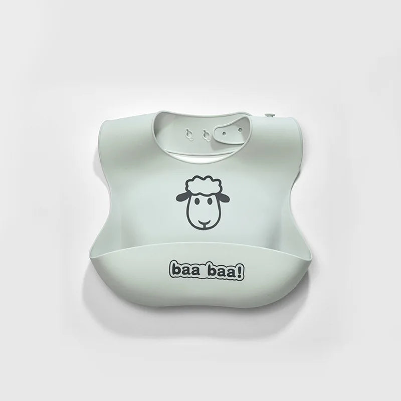 Babero Silicona Impermeable Bebé – Ajustable y Moderno (Niño/Niña)