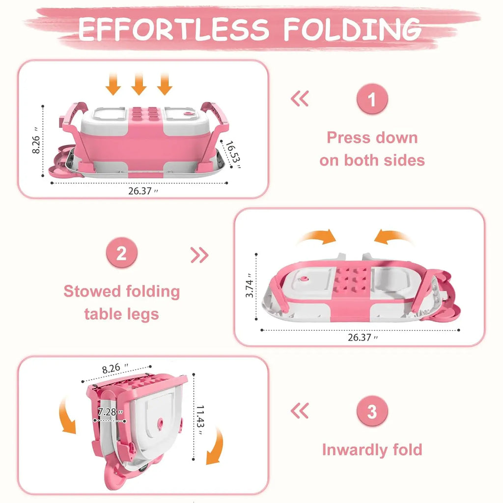 Bañera Plegable con Termómetro y Cojín Flotante